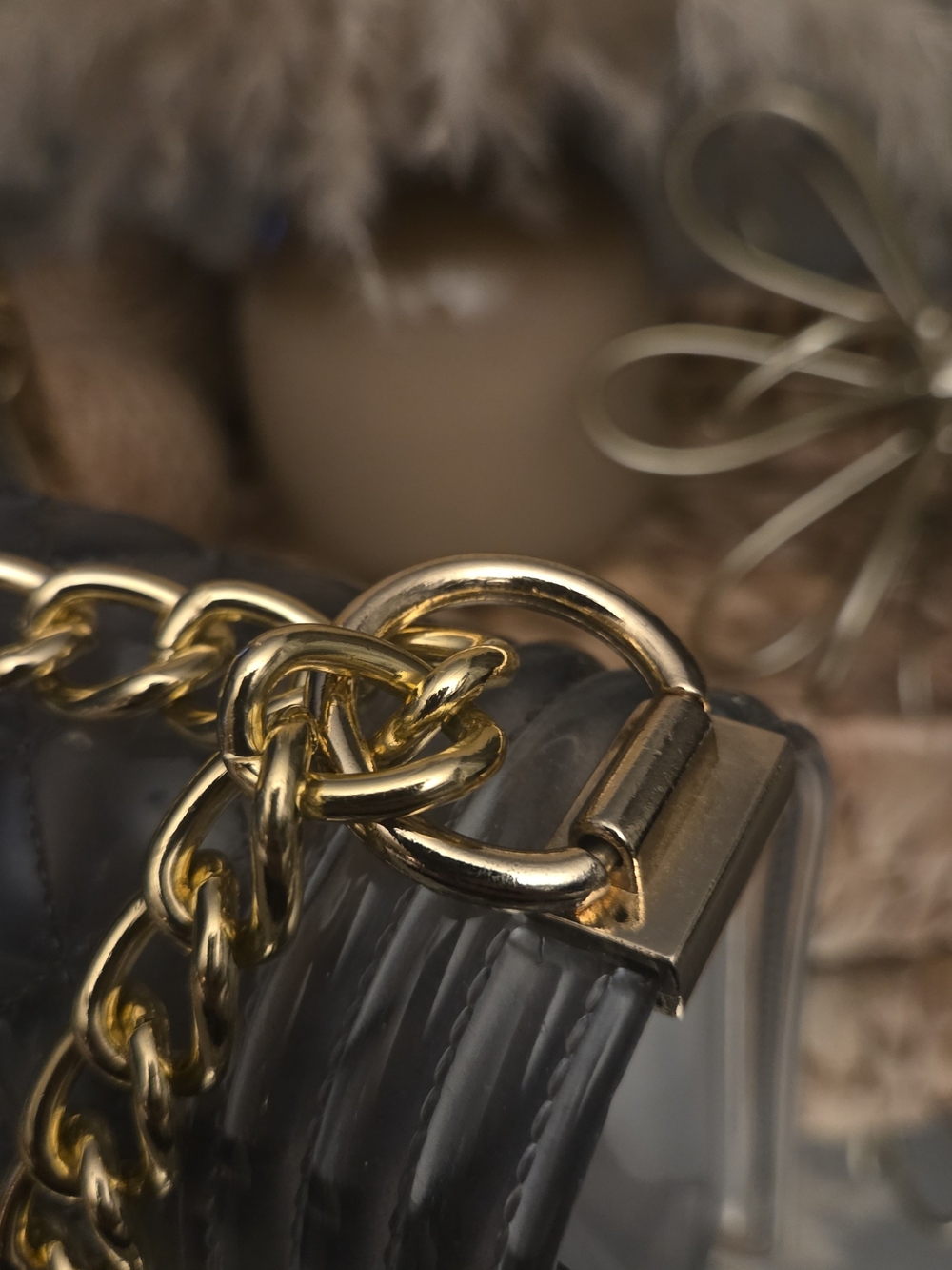 Smoky Transparent Quilted Jelly Chain Bag | Luxe Glam Statement Purse - Picture 16 of 17